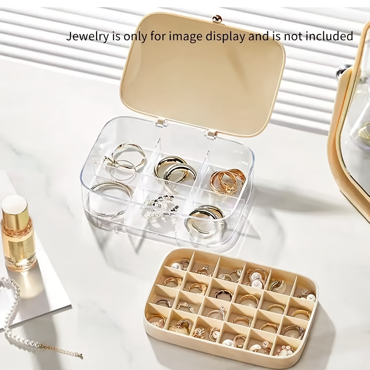 Luxury Rhinestone-Encrusted Retro Jewelry Box with Multi-Layer Organizer